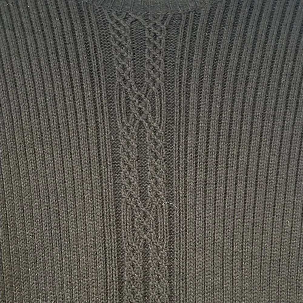 Nautica Men's Black Ribbed Crewneck 100% Cotton Sweater